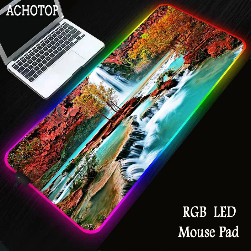 

Scenery RGB Gaming Large Mouse Pad Gamer Led Computer Mousepad Big Mouse Mat with Backlight Carpet for Keyboard Desk Mat