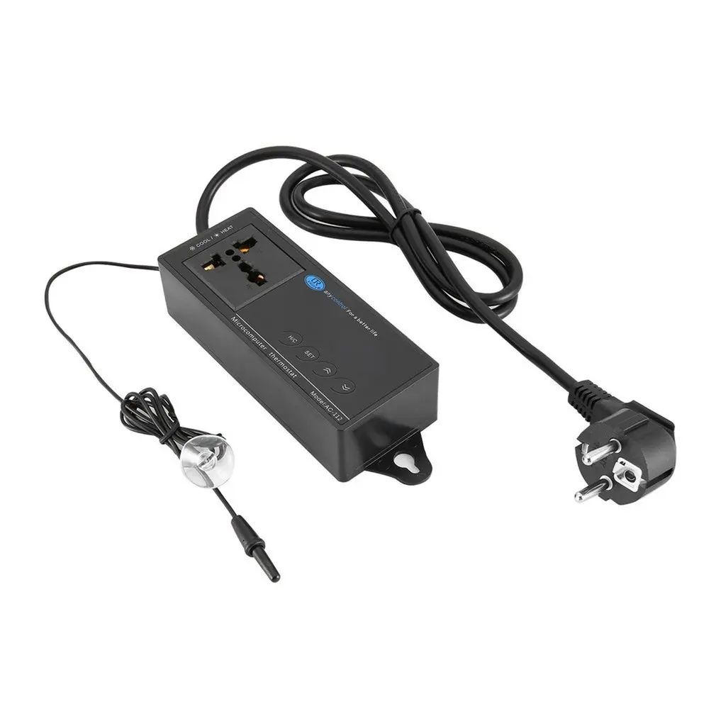 AC-112V Aquarium Reptile Temperature Controller Digital Display Intelligent Plug-in Thermostat Universal Socket Regulator