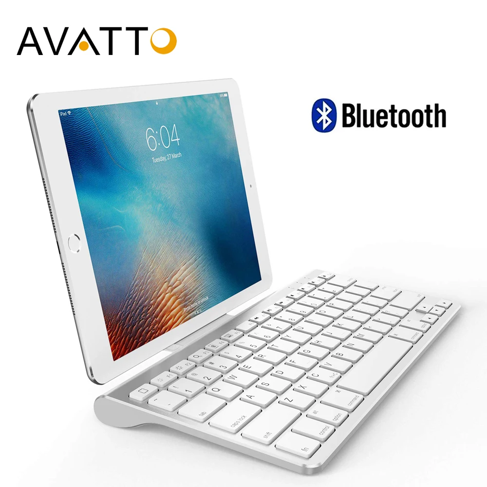 AVATTO ультратонкая Bluetooth беспроводная клавиатура для планшета с подставкой 78