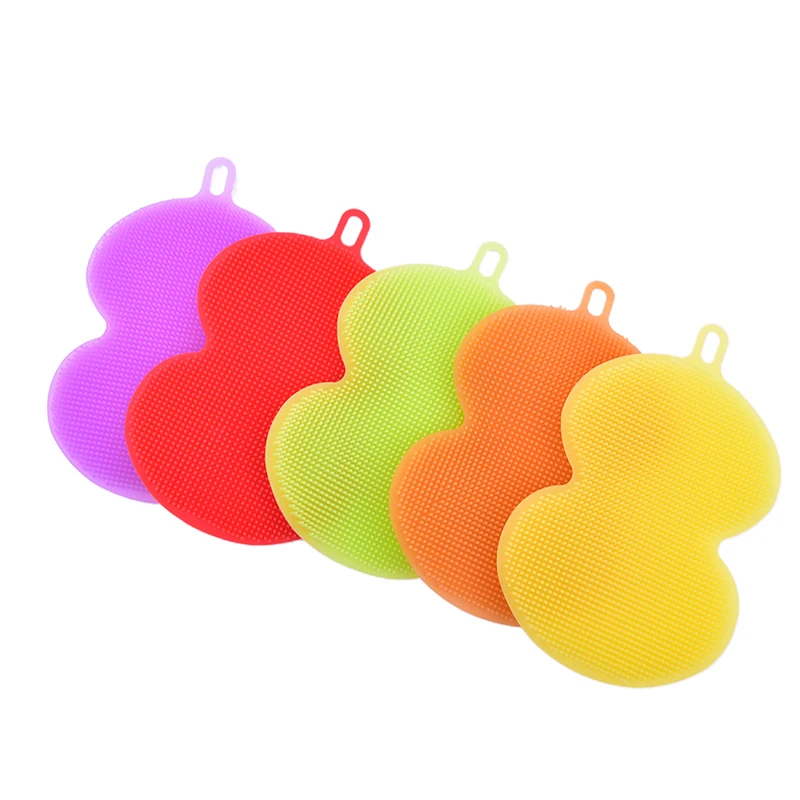 Multifunction Scouring Pad Pot Wash Brushes Silicone Dish Bowl Cleaning Brush Kitchen Cleaner Washing Tool