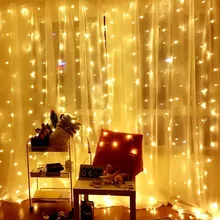 Thrisdar 3x1 m/3x2 m/3x3 m/6x3 m светодиодный светильник-Гирлянда для занавесок, Рождественская Свадебная вечеринка, сказочный оконный светодиодный светильник-гирлянда
