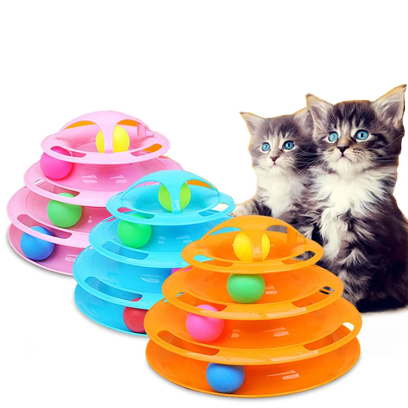 Four layer self teasing Cat Toy for Cats Puzzle Cat Turntable Toys Pet