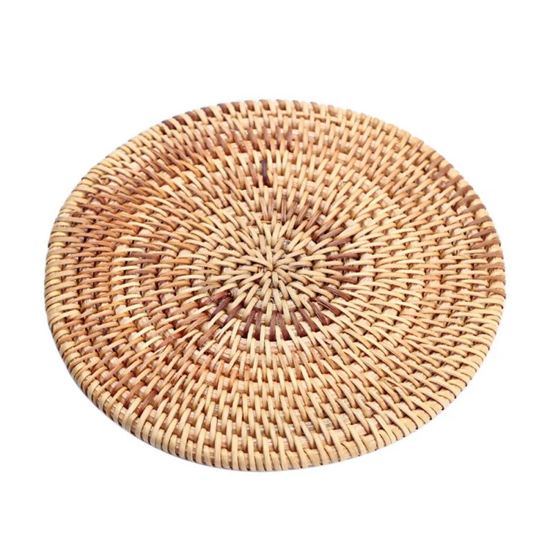 Handmade Rattan Placemat Pad Coasters Kitchen Table Mats Coaster Bowl