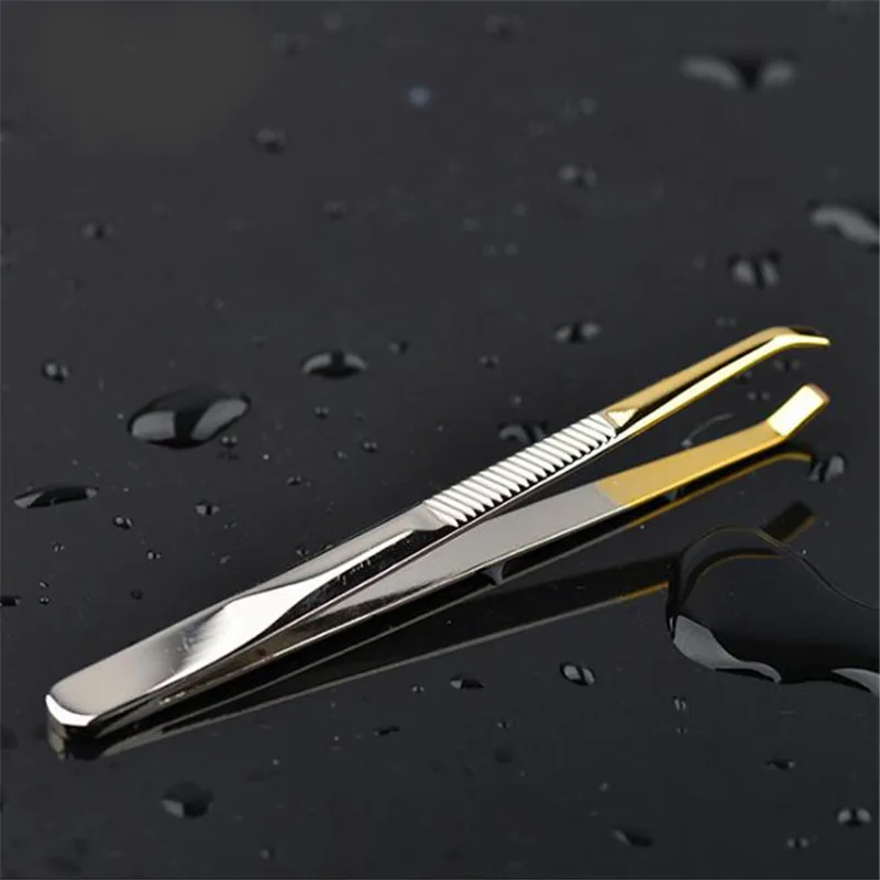 

1PC Eyebrow Tweezer Stainless Steel Slant Tip Eyes Tweezer Clip For Face Hair Removal Make Up Tools Pince A Epiler
