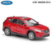 Welly diecast 1:36 escala semelhança veículo de brinquedo mazda CX-5 modelo carro puxar para trás liga de metal carro de brinquedo para crianças presentes coleção