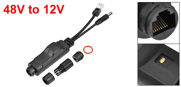 Uxcell 1/2 шт. активный сплиттер POE Мощность over Ethernet адаптер 48 V-12 V IEEE 802.3af совместимый для Камеры скрытого видеонаблюдения