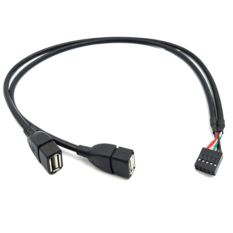 FFYY-(2-Pack) 50 см Dupont 10 Pin Female Header на 2 порта Dual USB 2,0 type A Female материнская плата удлинитель сплиттер кабель шнур(2A