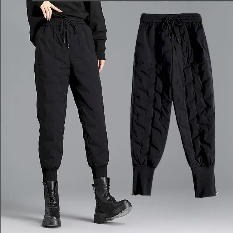 2022 Winter Women Pants Warm Down 