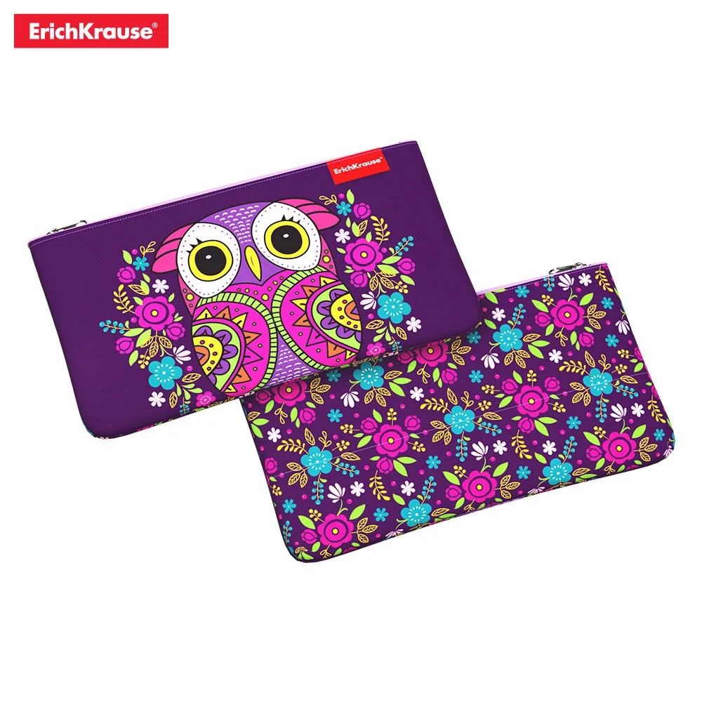 Пенал конверт ErichKrause 207x114мм Colibri Flower Owl Geometry Music Fox|Пеналы| |