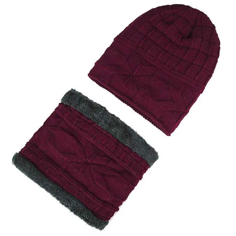 2 шт. модные зимние защитные вязанные шапочки Skullies& Beanies с шарфы-Снуды зимние аксессуары Шапочки