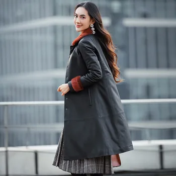 

Jacket Women 2020 Sheepskin Genuine Leather Jackets Womens Real Mink Fur Collar Duck Down Coat Chaqueta Mujer 8082 YY500