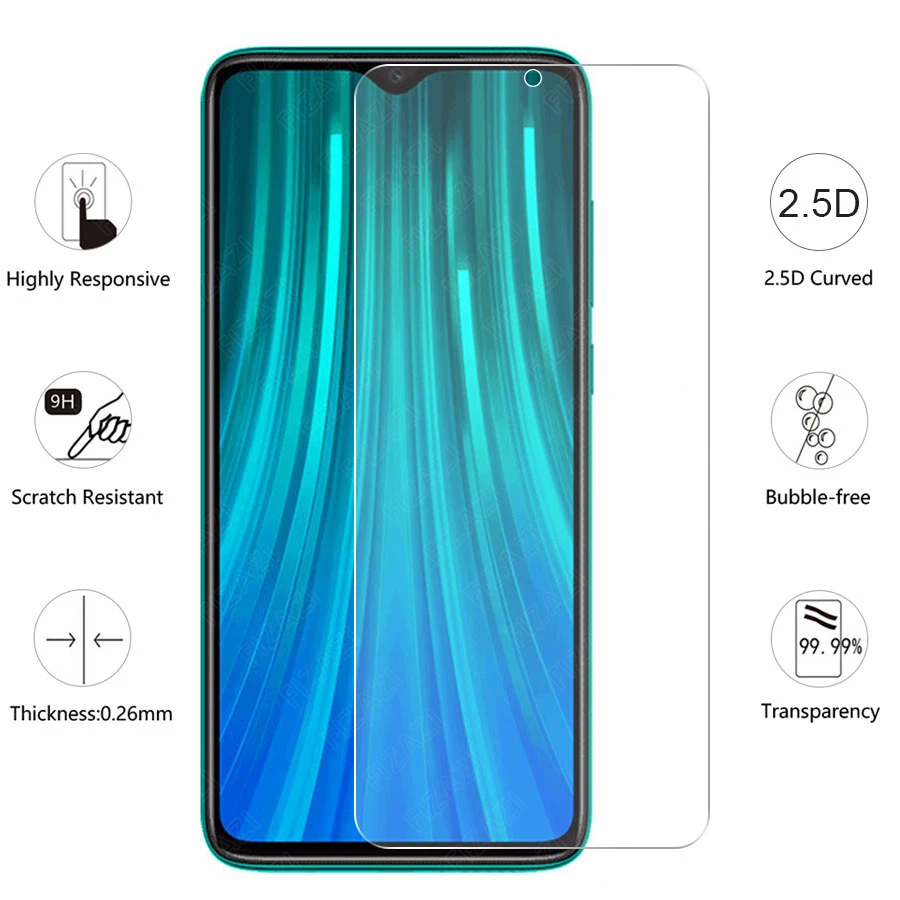 

2 piece Screen Protector for Xiaomi Redmi Note 8 Pro Tempered Glass Phone Protective Film for Redmi Note 8 Redmi 7 7A