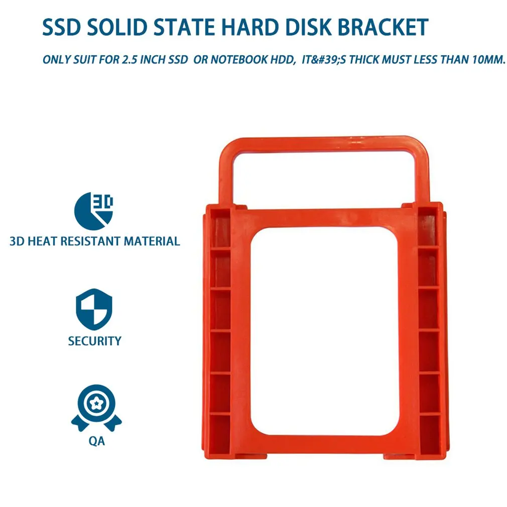 

2.5 to 3.5 inch SSD HDD Notebook Hard Disk Drive Mounting Rail Adapter Bracket Holder with Screws Red