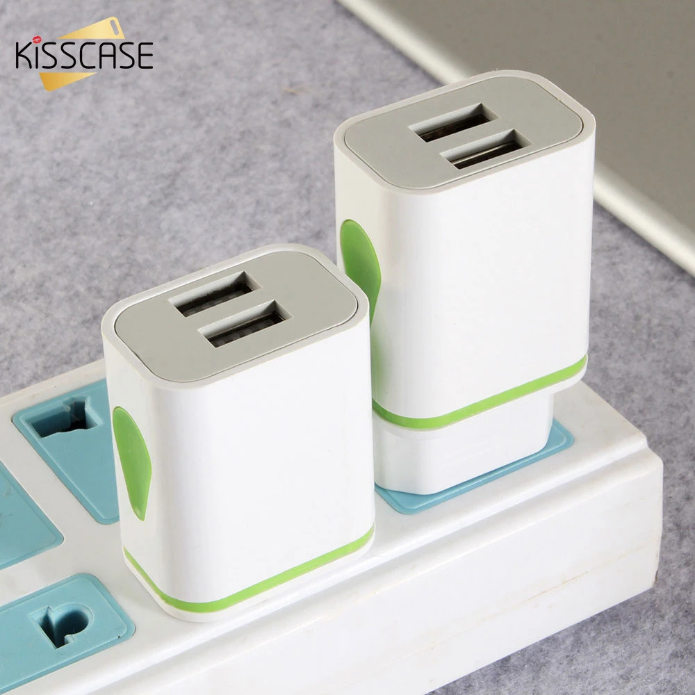 KISSCASE 2.1A двойной USB быстрая зарядка для Samsung S8 S10 путешествия 2 порт настенный