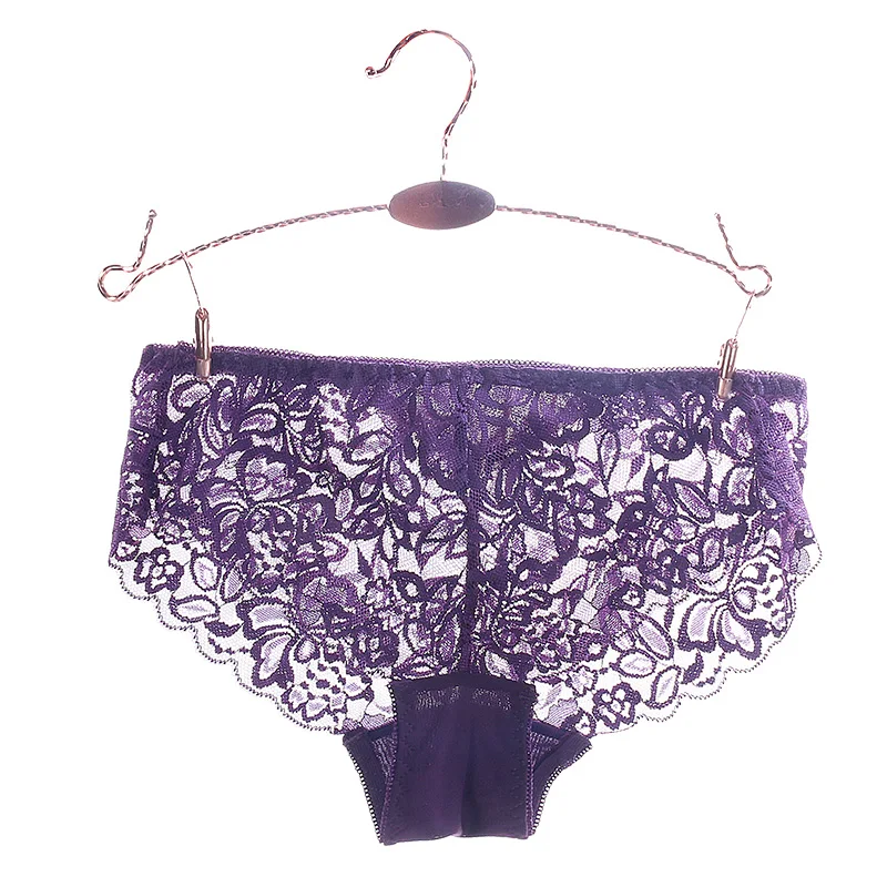 Purple Женское нижнее белье, нижнее белье, сексуальные трусы, кружевные короткие трусики, Экзотические трусы, хлопковые сексуальные женские трусики - Цвет: Purple