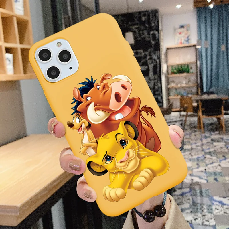 For iPhone 11 Pro X XR Xs Max The Lion King Simba Cute cartoon Case For iPhones 7 8Plus 6s Yellow Matte Soft Silicone Phone ca For iPhone 11 Pro X XR Xs Max The Lion King Simba Cute cartoon Case For iPhones 7 8Plus 6s Yellow Matte Soft Silicone Phone ca