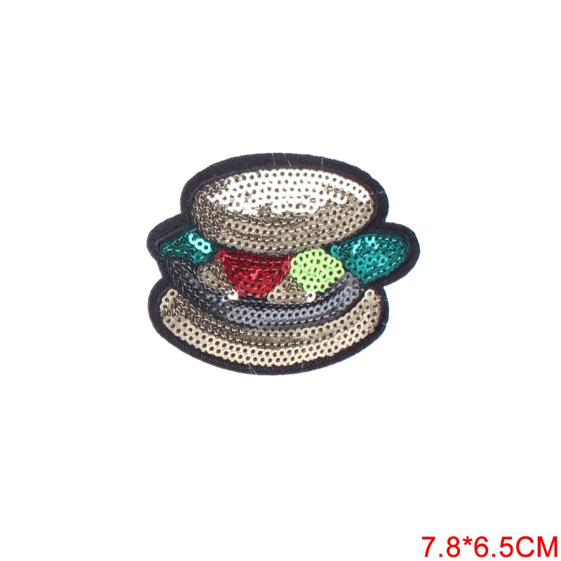 Halloween Iron On Embroidery Patches Cute DIY Creative Badges Hot Transfer Stickers Sew On Clothes Denim Sequin Appliques F - Цвет: 0331
