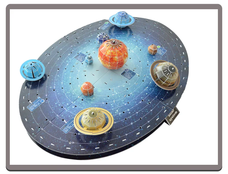 Креативная солнечная система, девять планет, обучающая 3D Бумага, сделай сам, головоломка 3336, модель, Обучающие комплекты игрушек, детская