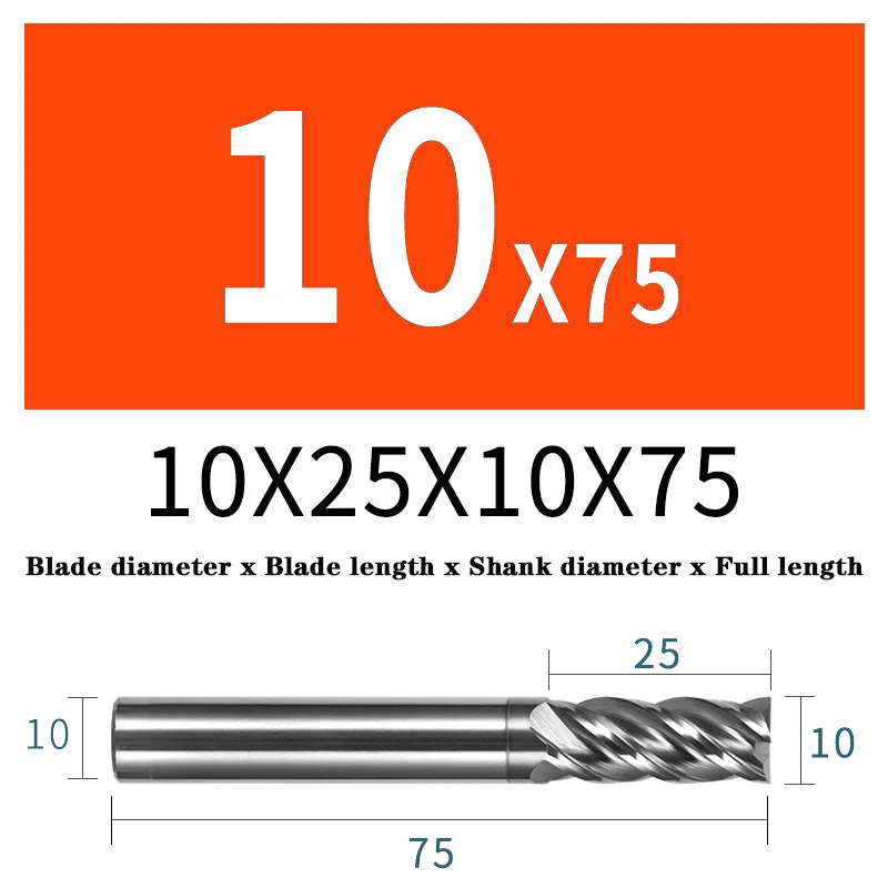 four jaw chuck HRC68 Solid Carbide End mills 4 Flute Tungsten Stainless Steel Titanium Alloy Special Milling Cutter Machining Center CNC Tools heavy duty bench vise Machine Tools & Accessories