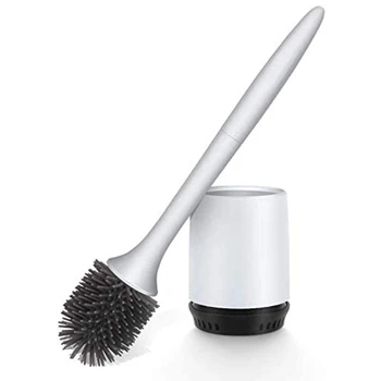 

Toilet Brush and Holder Set-Soft Silicone Toilet Bowl Cleaning Brush with Holder - Free Standing or Wall Mounted Toilet