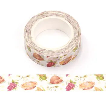 

1PC 15mm*10m Thanksgiving Pumpkin Grape Yellow nuts Be Thankful Masking Decorative Tapes masking tape scrapbooking designer mask