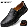 Genuine Leather Men Shoes Luxury Brand 2022 Casual Slip on Formal Loafers Men Moccasins Italian Black Male Driving Shoes JKPUDUN ► Photo 1/6