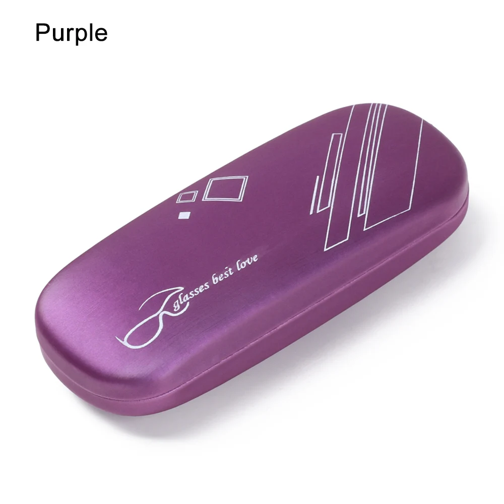 Fashion Unisex Glasses Box Portable Leather PU Myopia Glasses Case Eyewear Protector Sunglasses Reading Eyewear Case Containers - Цвет: purple