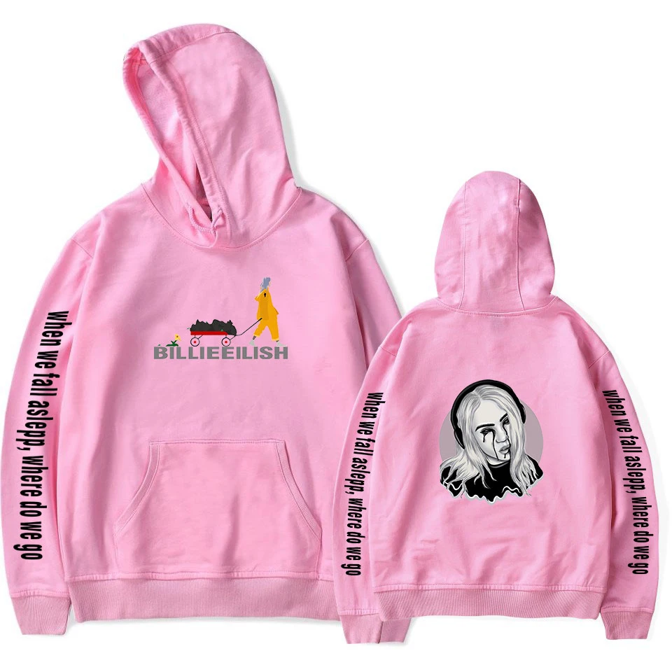 Новая Толстовка Billie Eilish, женская и Мужская Повседневная Толстовка, 2d-теплый популярный детский Модный пуловер в стиле знаменитостей розового и белого цветов