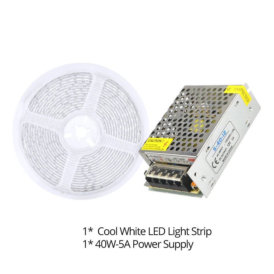5M 600 LED 5054 LED Strip Light Waterproof DC12V Ribbon Tape Brighter Than 5050 Cold White/Warm White/Ice Blue/Red/Green/blue - Цвет: White