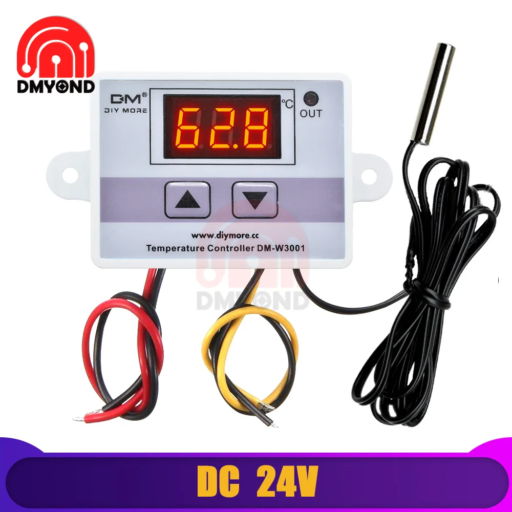 W3001 цифровой термостат 10A AC 110 V-220 V DC 24V 12V светодиодный цифровой Дисплей Температура контроллер переключателя Сенсор метр для холодильника - Цвет: AC 110V-220V