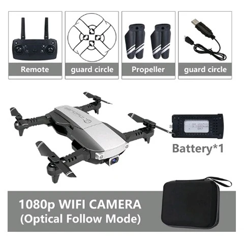 Радиоуправляемый вертолет с камерой Квадрокоптер WiFi fpv Дрон двойная камера 4K HD RC Квадрокоптер оптическое позиционирование потока складной Квадрокоптер - Цвет: 1080P Camera Black