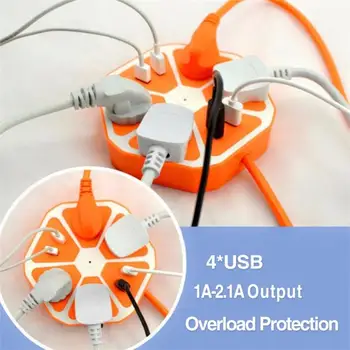 

Smart Fruit Power Strip USB Ports Surge Protection Power Strip Universal Socket Extension Cord USB Power Strips Dropshipping