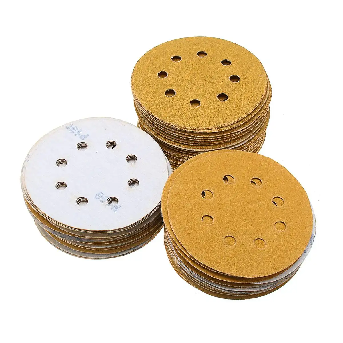 

100pcs 5" Polishing Buffing Pad for Furniture Primer Polish 8 Holes Hook Loop Sanding Discs Woodworking Polisher Abrasive Tools