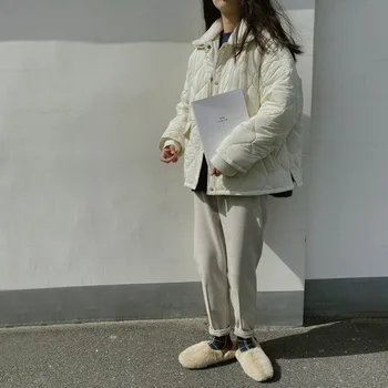 

2019 New Women Winter Cotton Jacket Single Breasted Thick Coat Gehara Cebu Solid Long Sleeve Parkas Female