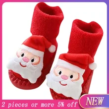 Носки для малышей, новинка года, горячая Распродажа, рождественские носки-тапочки для новорожденных мальчиков и девочек, нескользящие носки для малышей, милые мягкие носки для новорожденных,# N5