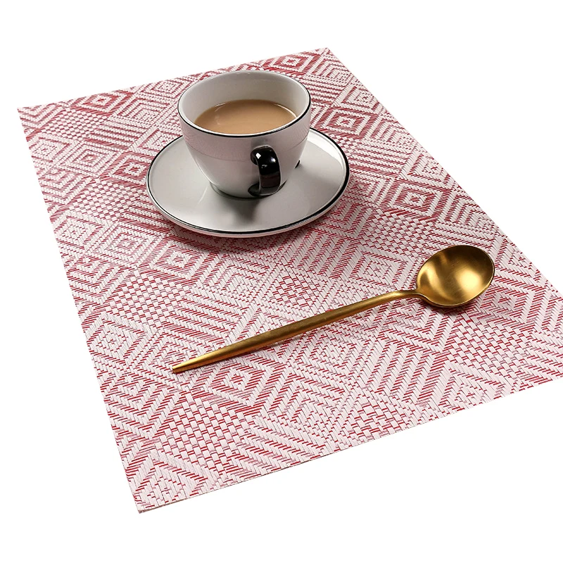 

New Nordic Dining Table Mat Waterproof Oil-Proof Table Mat Pvc Home Anti-Scalding Placemat Rectangle Coasters Kitchen Decor