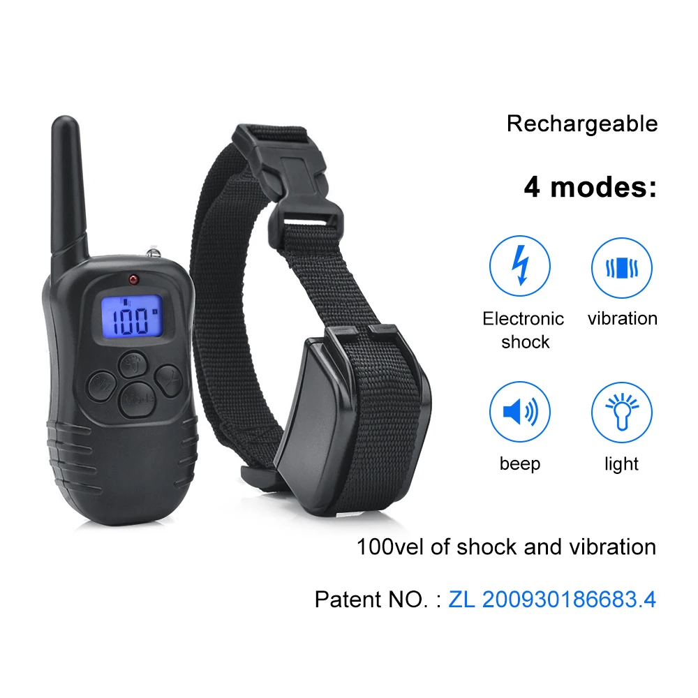 Petrainer 998DR 1 300 м Кинологический Перезаряжаемые статического вибрации воротник с