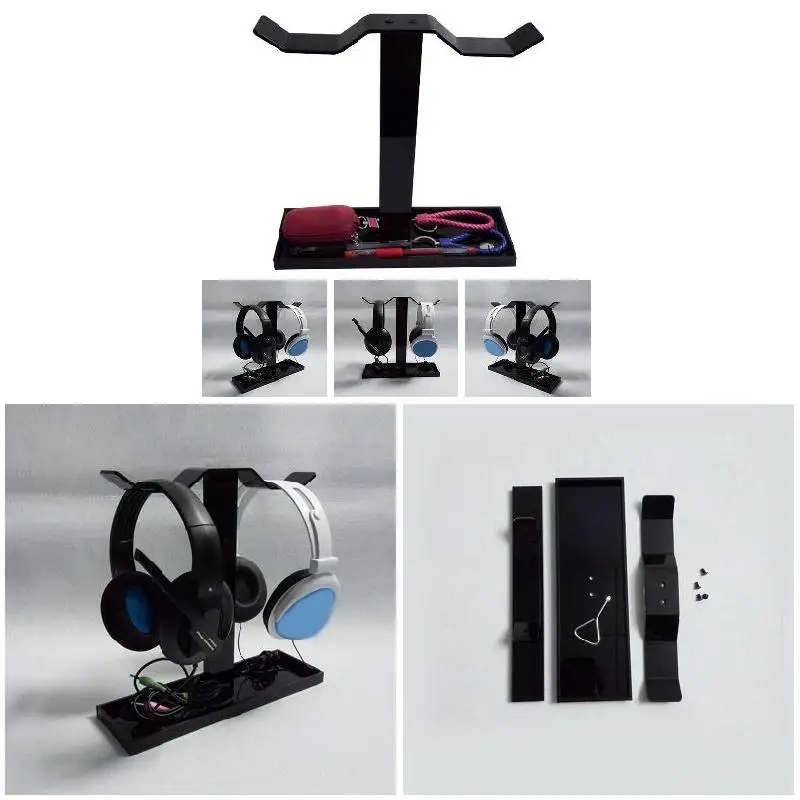 Portable Headphone Stand Acrylic Dual Balance Headset Stand Gaming Headset Holder Mount 275 85 270MM