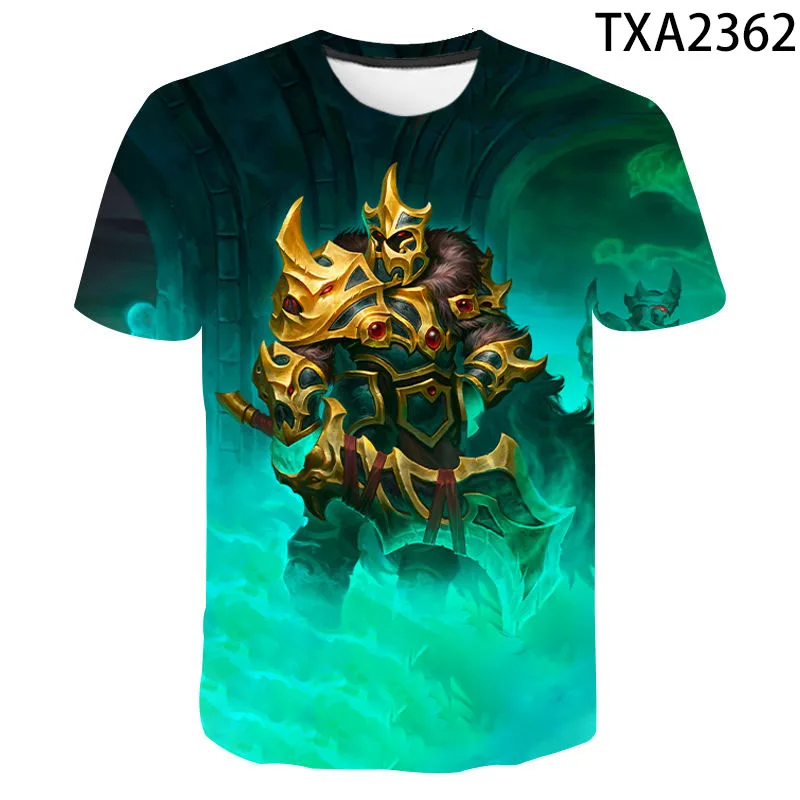 Футболки с 3D-принтом игры Dota 2 летние хлопковые топы коротким рукавом для