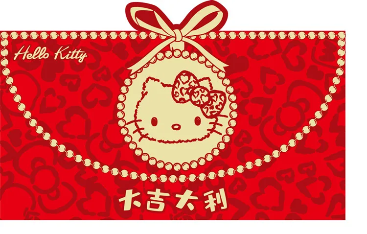 Просто как Подарочная сумка Kitty Bownot дизайн красный пакет китайская крыса год красный конверт 17*9 см 4 упаковки 12 шт