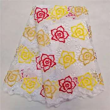 

African fabric 2019 high quality laces Swiss voile laces in Switzerland 100% cotton punch laces fabrics embroidery lace hl82-676