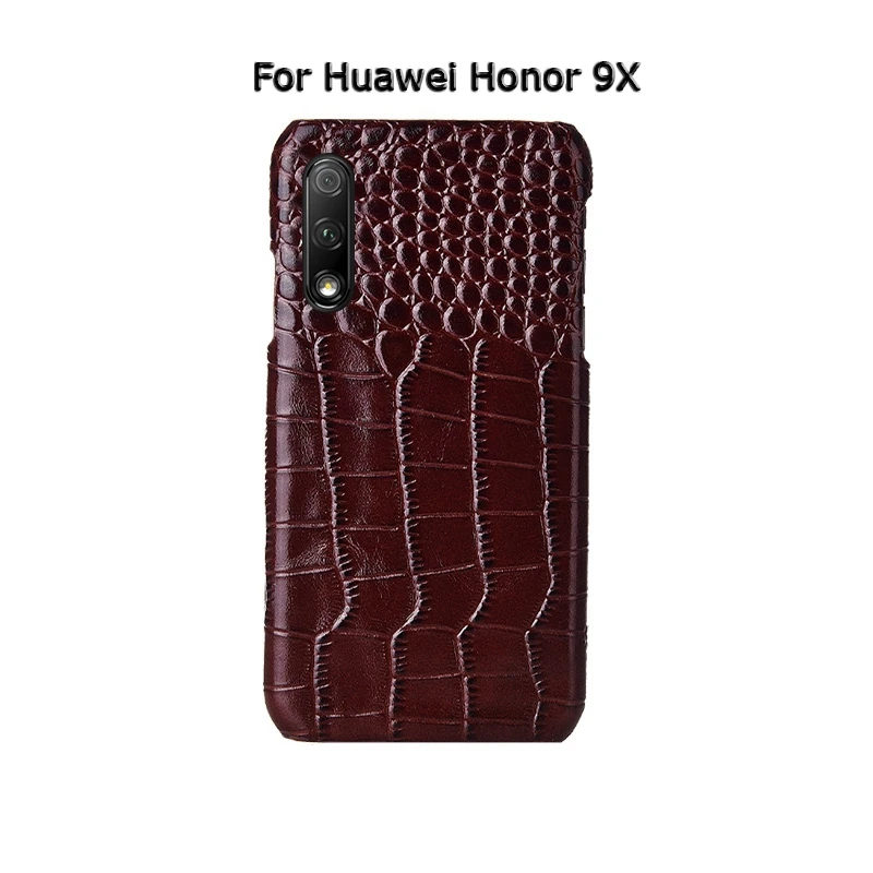 Топ из натуральной коровьей кожи чехол для телефона для huawei Honor 6X 7X 8X Max 8C 9X Pro Чехол из крокодиловой кожи роскошный чехол