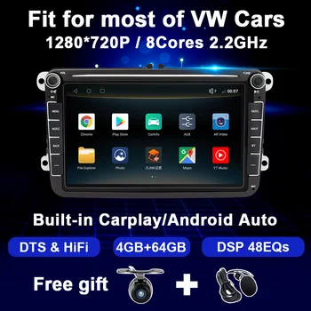 

Android 10 Car Radio For VW Passat Polo GOLF 5 6 Touran Jetta Tiguan Touran Bora Skoda Multimedia DSP GPS 4G 64GB 2 Din NO DVD