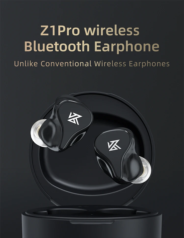 AK KZ Z1 PRO Dynamic Driver TWS True Wireless Bluetooth 5.2 Earphone Touch Control Sport Sweatproof Game Headset ASX ZS10PRO