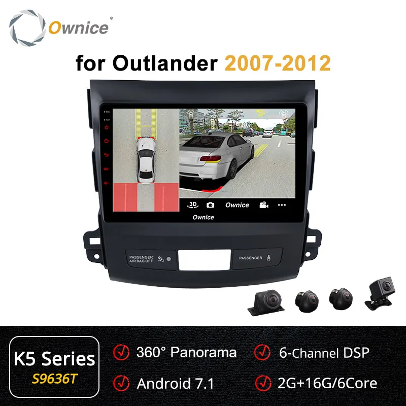 Ownice K1 K2 K3 K5 K6 автомобильный аудио dvd-плеер gps навигационная система для Mitsubishi Outlander 2007 медиаплеер 4G DSP 360 панорама - Цвет: S9636 K5 Series