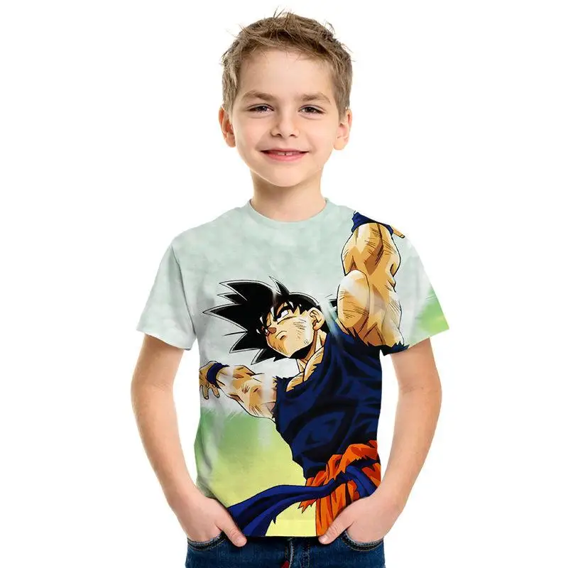 

Dragon Ball Anime Print Children's kids T-Shirt 3D Cartoon Dragon Ball Z Goku Super Saiyan Summer Children's Short Sleeve