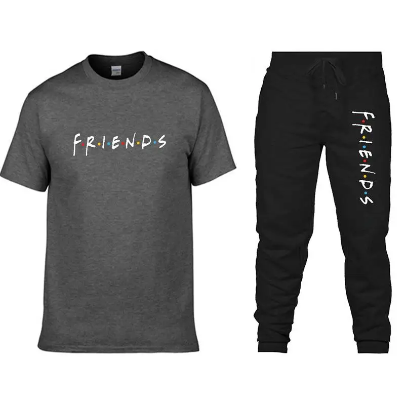 

2020 spring and summer men's short-sleeved track suit trousers leisure suit + trade movement in Europe and America sets