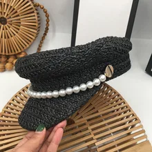 Жемчужная летняя шляпа женская новая весенняя и соломенная Плетеный светильник, дышащая модная повседневная солнцезащитная Кепка