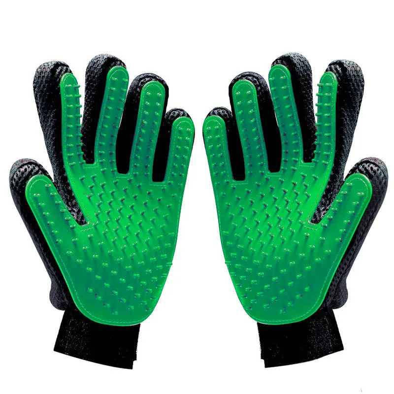 Green Перчатка для ухода за домашними животными для кошек, расческа для кошек, расческа для собак, перчатки для ухода за собаками XW - Цвет: Green