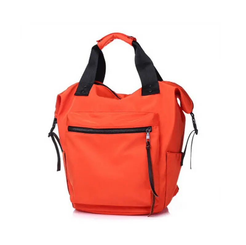 Orange Red Женский рюкзак для девочек, ранец для ноутбука, школьная сумка на плечо, нейлоновый многофункциональный Женский Школьный рюкзак - Цвет: Orange Red